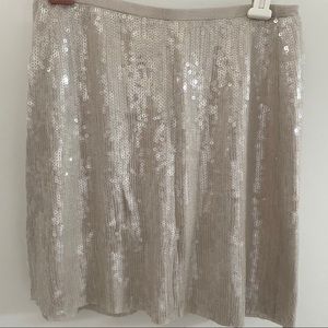 Chan Luu Sequined Mini Skirt with Gauze Layer